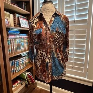 Stylish Animal Print Women's Blouse
